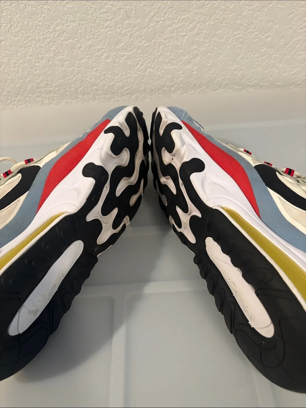 Nike Air Max 270 React Bauhaus Sneakers SZ 9.4 White Multicolor Athletic active